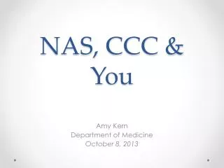 NAS, CCC &amp; You