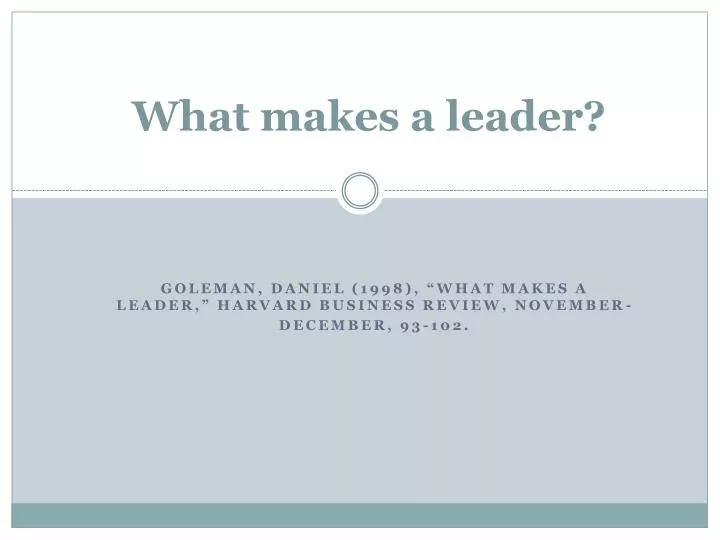 what makes a leader