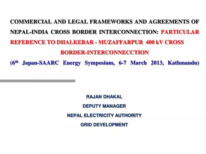 rajan dhakal deputy manager nepal electricity authority grid development