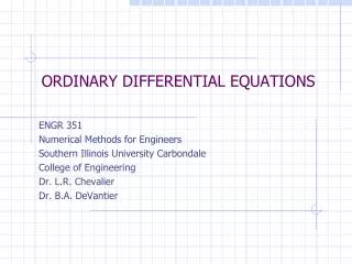 ORDINARY DIFFERENTIAL EQUATIONS