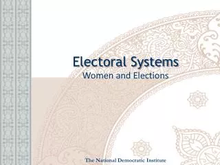 Electoral Systems Women and Elections