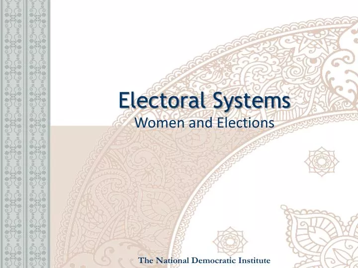 electoral systems women and elections