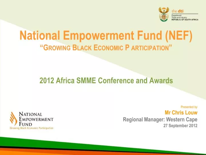 national empowerment fund nef growing b lack e conomic p articipation
