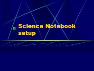 Science Notebook setup