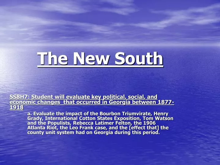 the new south