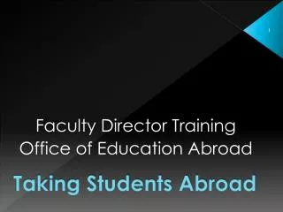 Taking Students Abroad