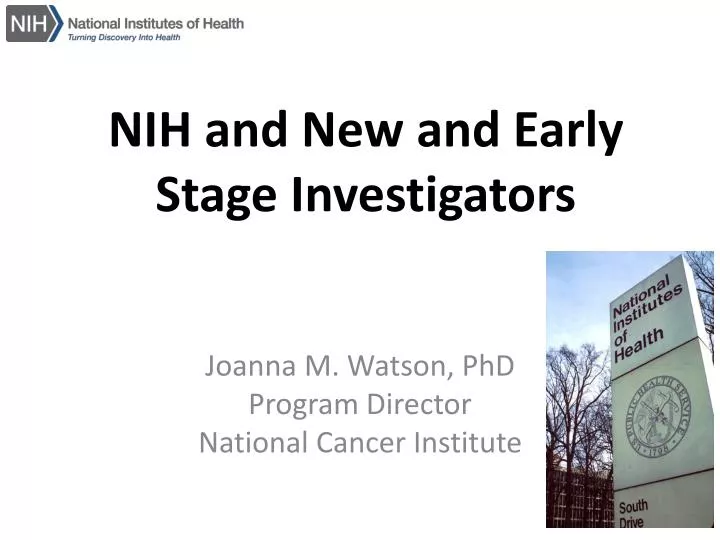 nih and new and early stage investigators
