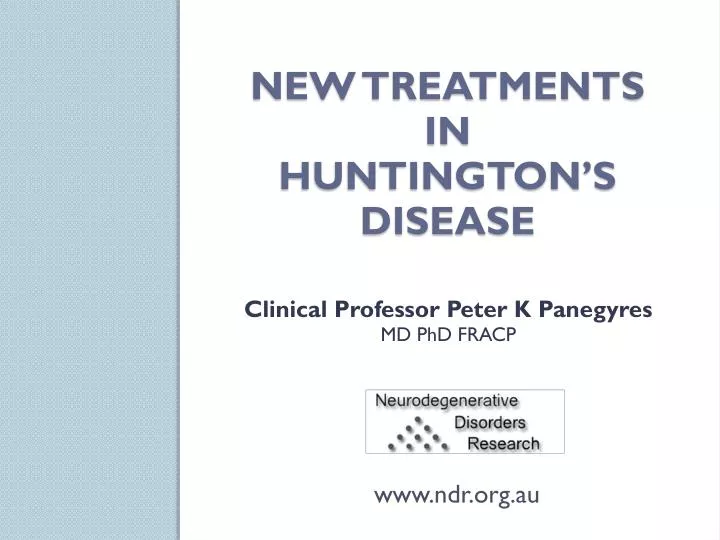 new treatments in huntington s disease