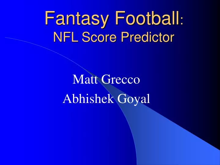 fantasy football nfl score predictor