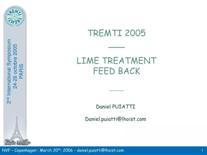 tremti 2005 lime treatment feed back