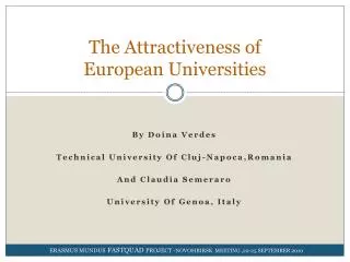 The Attractiveness of European Universities