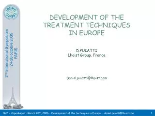 DEVELOPMENT OF THE TREATMENT TECHNIQUES IN EUROPE