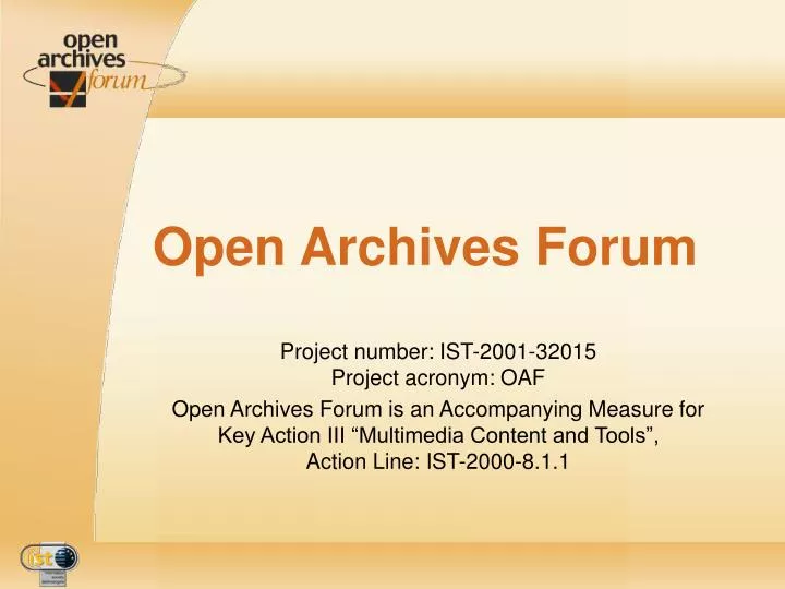 open archives forum