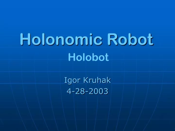 holonomic robot