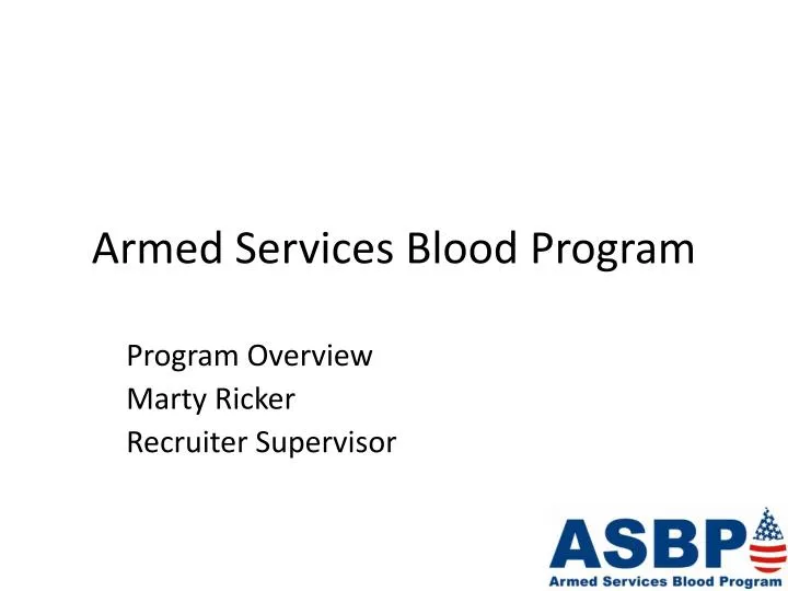 armed services blood program