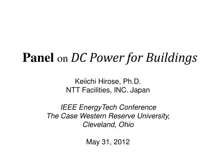 panel on dc power for buildings