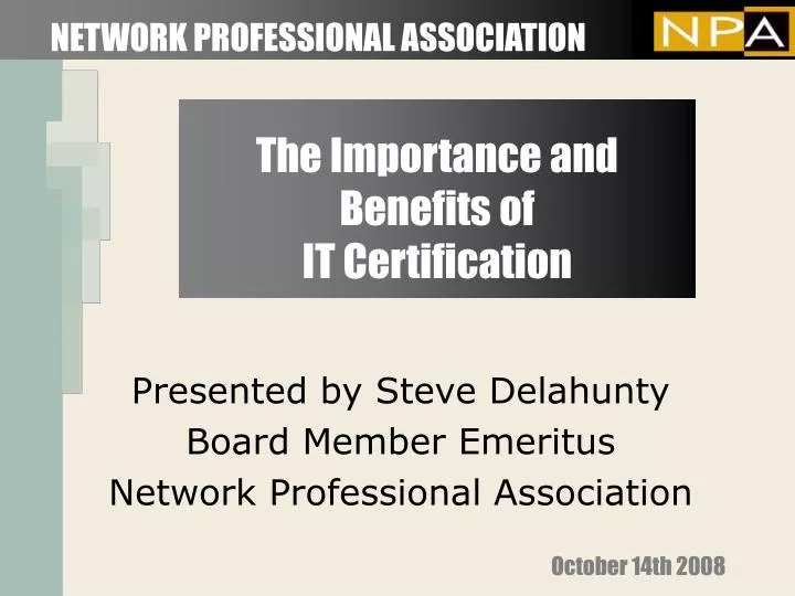 the importance and benefits of it certification
