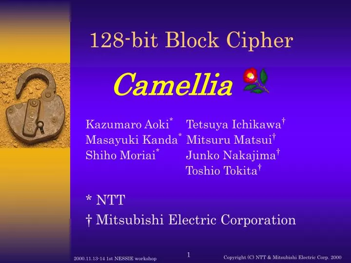 128 bit block cipher camellia