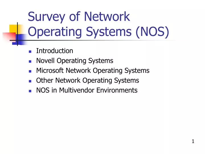 survey of network operating systems nos