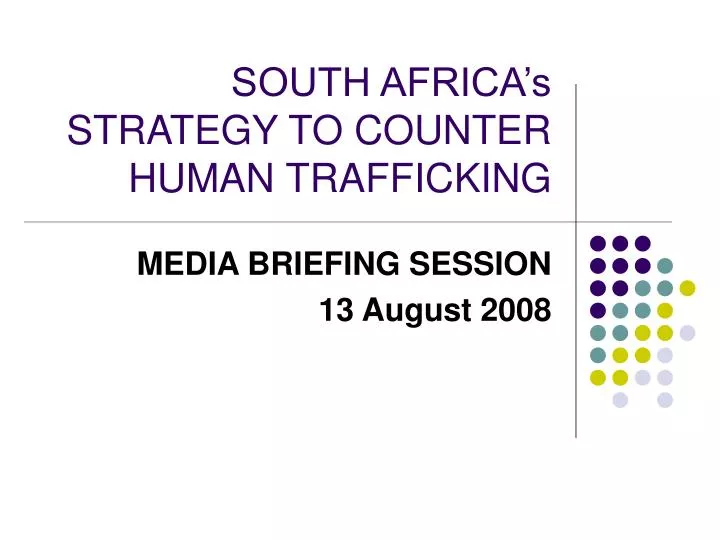 south africa s strategy to counter human trafficking