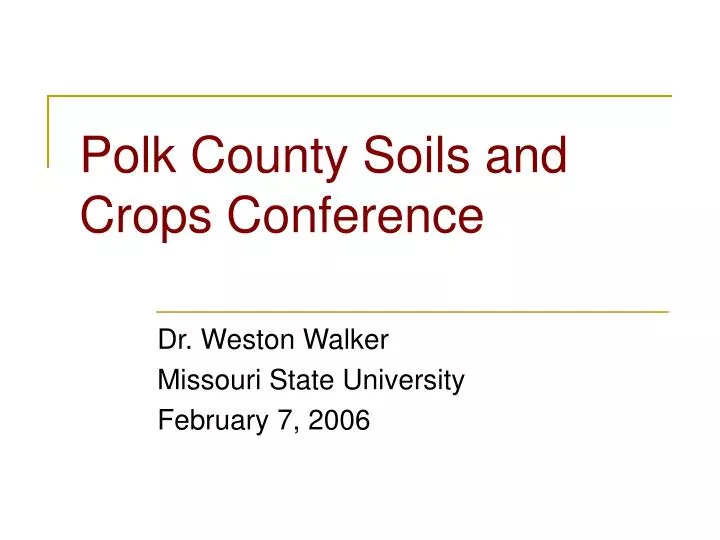 polk county soils and crops conference