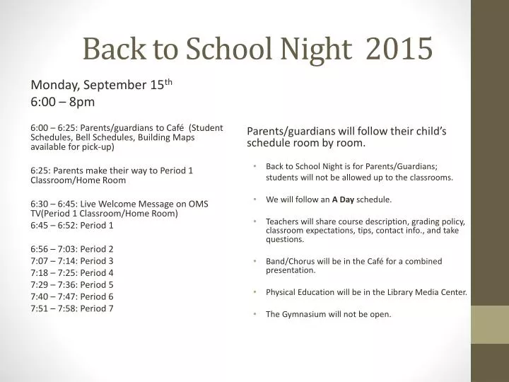 back to school night 2015