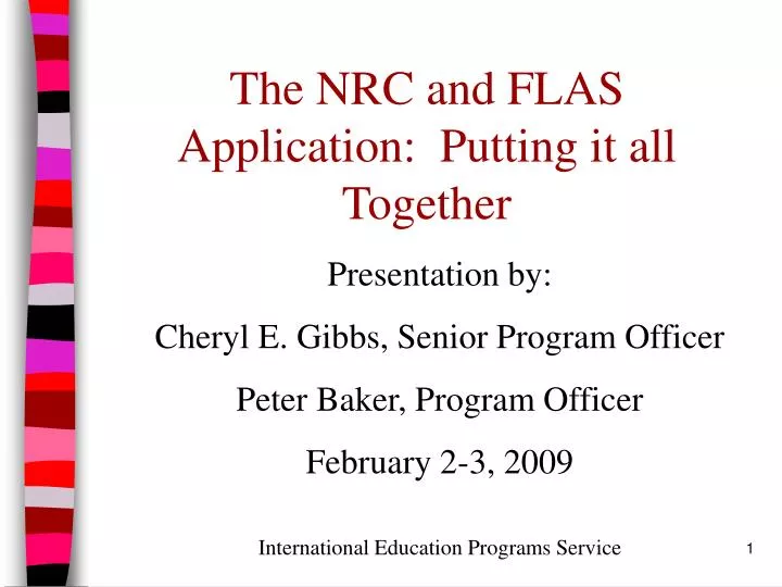 the nrc and flas application putting it all together