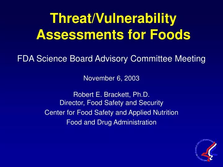 threat vulnerability assessments for foods