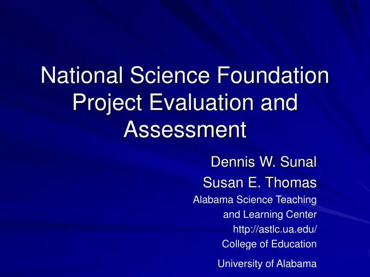 national science foundation project evaluation and assessment