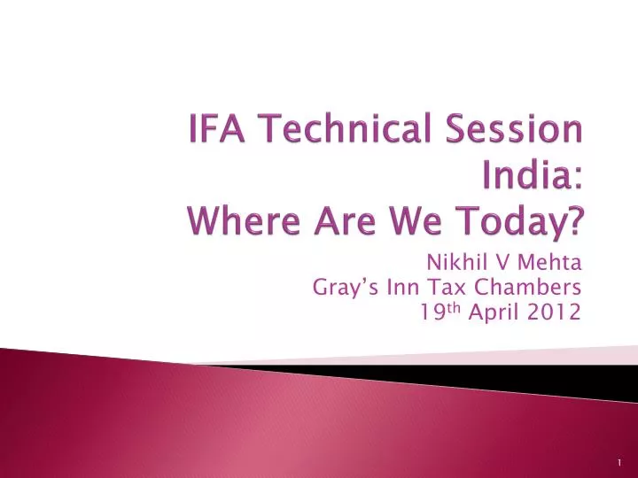 ifa technical session india where are we today