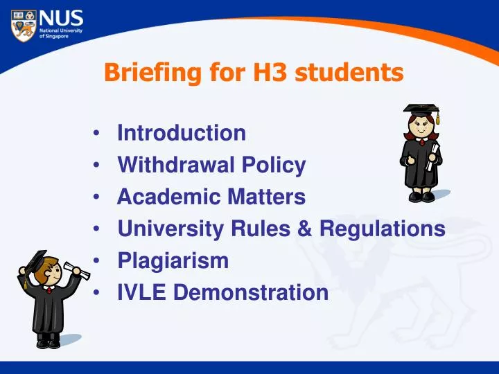 briefing for h3 students