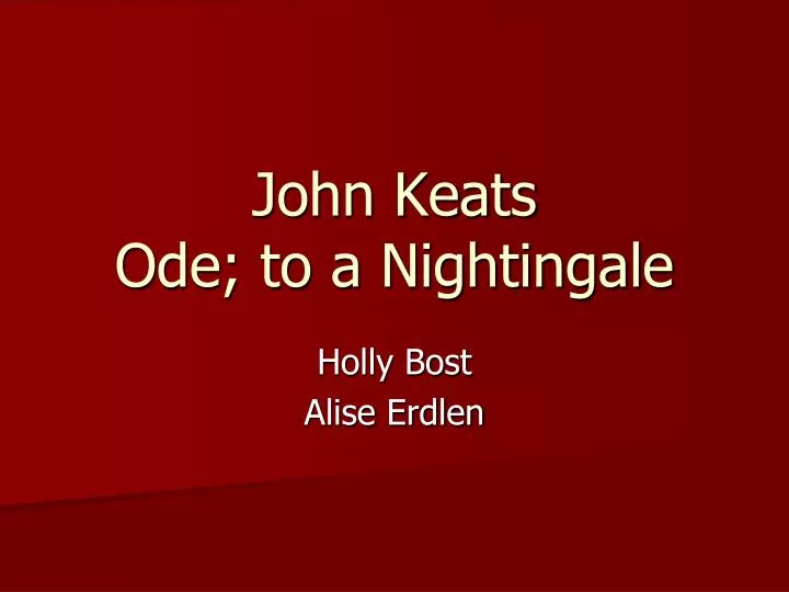 john keats ode to a nightingale