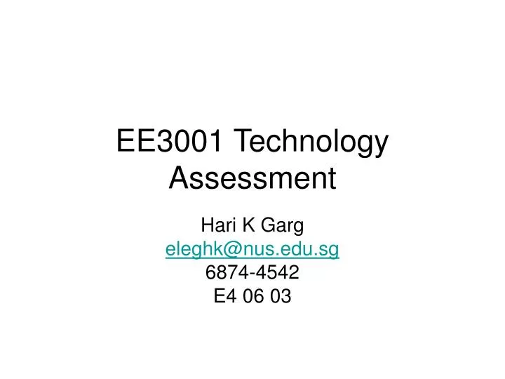 ee3001 technology assessment