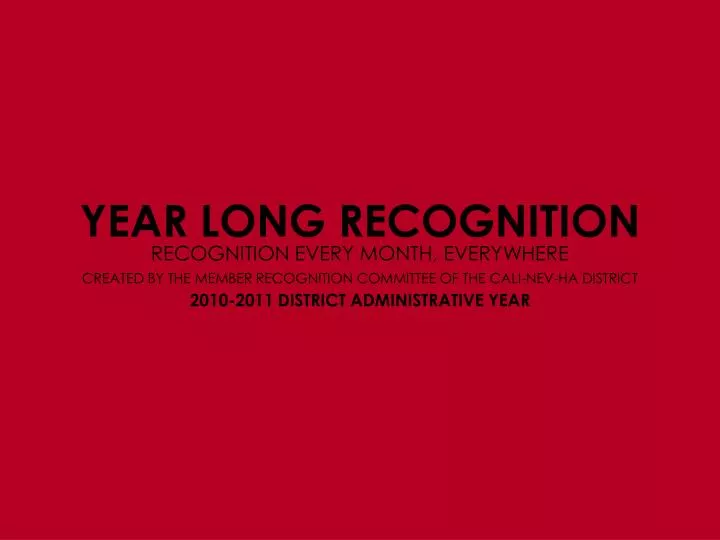 year long recognition