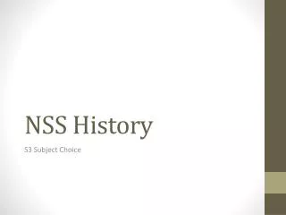 NSS History