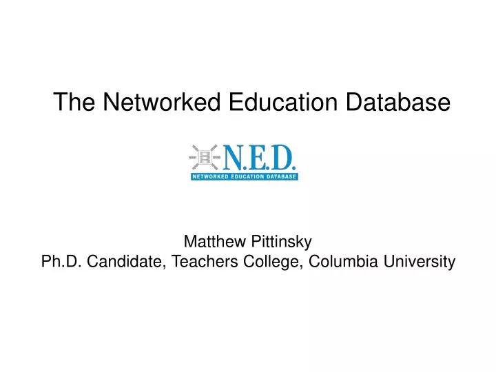 the networked education database