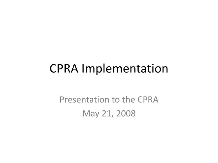 cpra implementation