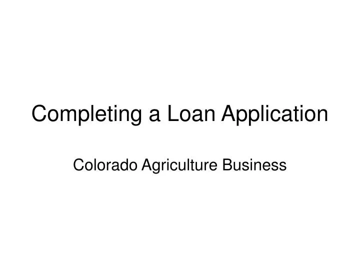 completing a loan application