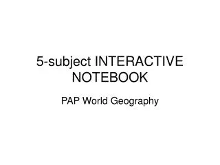 5-subject INTERACTIVE NOTEBOOK