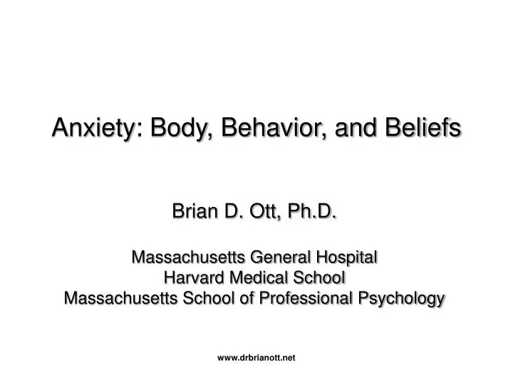 anxiety body behavior and beliefs