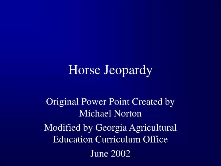 horse jeopardy