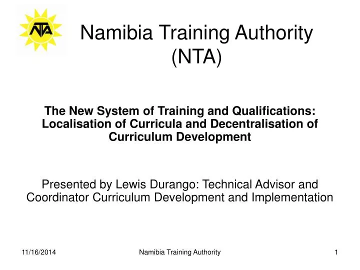 namibia training authority nta