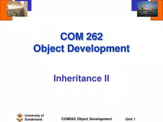COM 262 Object Development