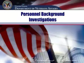 Personnel Background Investigations