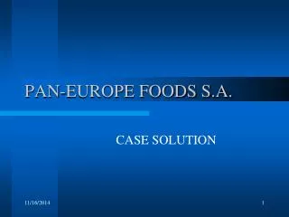 PAN-EUROPE FOODS S.A.