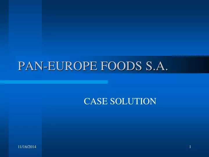 pan europe foods s a