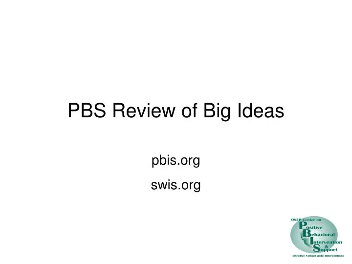 pbs review of big ideas