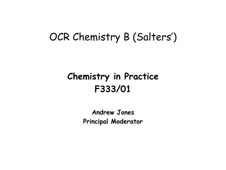 ocr chemistry b salters
