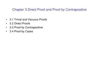 Chapter 3 Direct Proof and Proof by Contrapositive