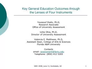 Key General Education Outcomes through the Lenses of Four Instruments